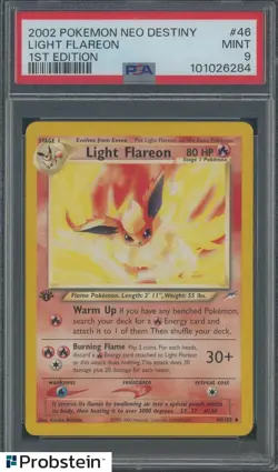 2002 Pokemon Neo Destiny 1st Edition #46 Light Flareon PSA 9 MINT - Image 1