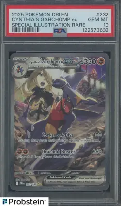 2025 Pokemon DRI EN Special Illustration Rare #232 Cynthia's Garchomp ex PSA 10 - Image 1