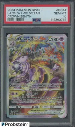 2023 Pokemon SWSH Crown Zenith #GG44 FA Mewtwo VSTAR PSA 10 GEM MINT - Image 1