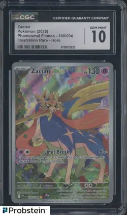 2025 Pokemon PFL EN Illustration Rare #100 Zacian CGC 10 GEM MINT - Image 1