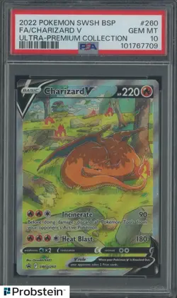 2022 Pokemon SWSH BSP Ultra Premium UPC #260 FA Charizard V PSA 10 - Image 1