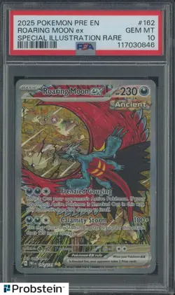 2025 Pokemon PRE EN Special Illustration Rare #162 Roaring Moon ex PSA 10 - Image 1
