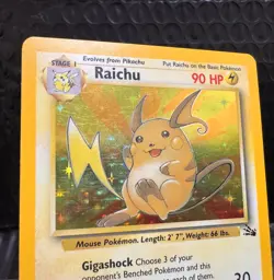 Raichu 14/62 Fossil Set Holo Rare Pokemon TCG MP - Image 2