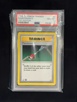 1999 Maintenance 1st Edition #83 PSA 10 GEM MINT Base Set Shadowless Pokemon - Image 1