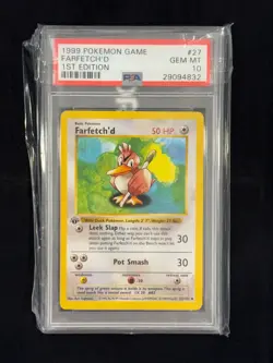 1999 Farfetch’d 1st Edition #27 PSA 10 GEM MINT Base Set Shadowless Pokemon - Image 1