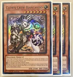 Yugioh! 3x Clown Crew Biancaviso BLZD-EN015 Super Rare 1st Ed NM - Image 1