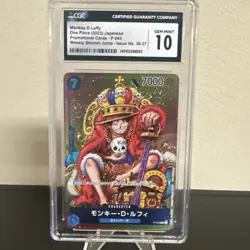Bandai CGC 10 Monkey.D.Luffy Foil Promo One Piece CCG P-046 Japanese Card - Image 1