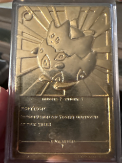 Pokemon 1999 Burger King 23k gold plated Metal trading card Togepi #175 - Image 2