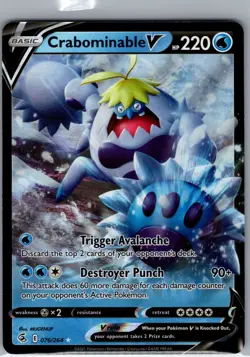 Crabominable V 076/264 - Pokemon SWSH08: Fusion Strike - Ultra Rare (NM) - Image 1