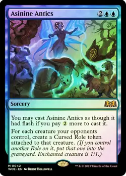 Asinine Antics Foil NM WOE 42 MTG Wilds of Eldraine - Image 1