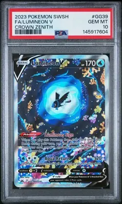 LUMINEON V GG39/GG70 SWORD SHIELD CROWN ZENITH POKEMON PSA 10 - Image 1
