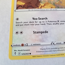 Eevee - Evolving Skies 125/203 Sword Shield Pokemon TCG Card - Image 2