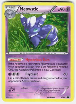 Meowstic XY48 Holo Promo XY Promo Pokemon Moderately Played - Image 2