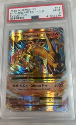 2016 POKEMON XY EVOLUTIONS #101 FULL ART/M CHARIZARD EX PSA 9 - Image 1