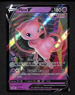 Mew V 113 V Rare Pokemon Fusion Strike 264 Holo 2021 - Image 1
