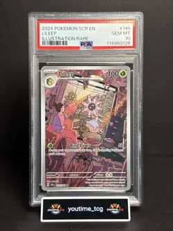 2024 Pokemon Scr En-Stellar Crown Illustration Rare Lileep #145 PSA 10 - Image 1