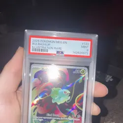 Pokemon Bulbasaur Mega Evolution Illustration Rare Holo PSA 9 133/132 2025 - Image 3