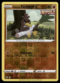 GALARIAN FARFETCH'D 078/198 COMMON CHILLING REIGN POKEMON REVERSE HOLO NM - Image 2