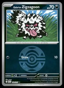 GALARIAN ZIGZAGOON (DUSK BALL) 130/217 COMMON ME: ASCENDED HEROES POKEMON NM - Image 2