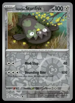 GALARIAN STUNFISK 106/159 COMMON JOURNEY TOGETHER REVERSE HOLO POKEMON NM - Image 2