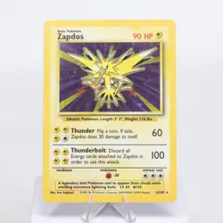 Pokemon TCG - Zapdos 16/102 Base Set Holo Rare WOTC - MP - Image 2