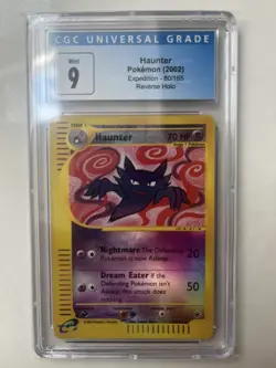 Haunter 80/165 Reverse Holo Expedition 2002 Pokemon CGC 9 Mint PSA - Image 1