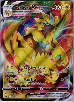 Zeraora Vmax 054/159 - Pokemon TCG Crown Zenith - Full Art Ultra Rare (NM) - Image 1