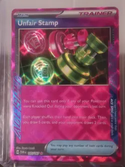 Pokemon Unfair Stamp 165/167 Sv06: Twilight Masquerade Holo - Image 1