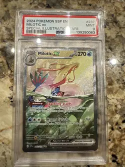 2024 POKEMON SSP EN-SURGING SPARKS SPECIAL ILLUSTRATION RARE MILOTIC EX PSA 9 - Image 1