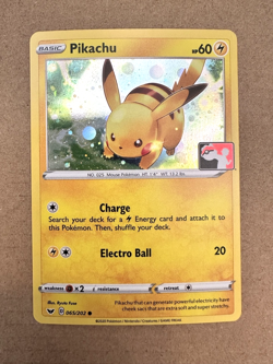 Pikachu 065/202 Event EXCLUSIVE Cosmo Holo Pokemon Play! Stamped Rare NM - Image 1