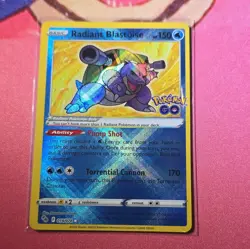 Pokemon Radiant Blastoise GO 150 HP 018/078 Radiant Rare Holo English - Image 3