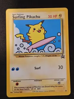 Pokemon TCG Surfing Pikachu 28 Black Star Promo Mint Near Mint - Image 1