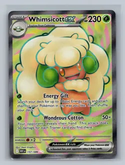 Whimsicott ex 157/086 Holo Ultra Rare White Flare Pokemon NM - Image 1