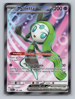 Meloetta ex 159/086 Holo Ultra Rare Black Bolt Pokemon NM - Image 1
