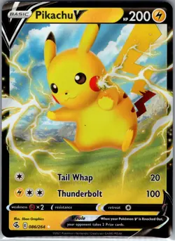 Pikachu V 086/264 - Pokemon TCG SWSH08: Fusion Strike - Ultra Rare (NM) - Image 1