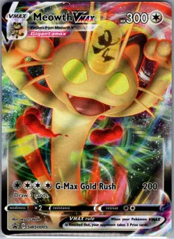 Meowth Vmax SWSH005 - Pokemon SWSH Black Star Promos - Full Art Promo (NM) - Image 1