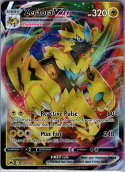 Zeraora Vmax 054/159 - Pokemon TCG Crown Zenith - Full Art Ultra Rare (NM) - Image 1