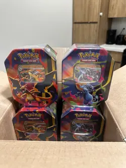 Pokemon TCG Mega Charizard ex FACTORY SEALED CASE 6 Tin Case - Image 5