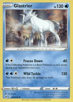 Glastrier 051/196 Holo Rare Lost Origin Pokemon Holo Near Mint - Image 1