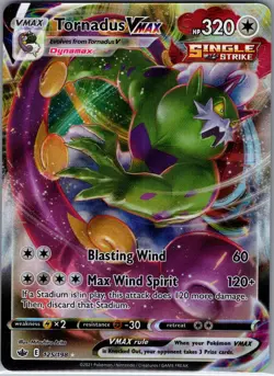 Tornadus Vmax 125/198 - Pokemon SWSH06 Chilling Reign - Full Art Ultra Rare (NM) - Image 1