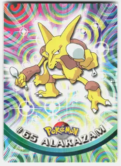 1999 Topps Pokemon TCG Alakazam #65 Blue Logo TV Animation Edition Series 1 - Image 1