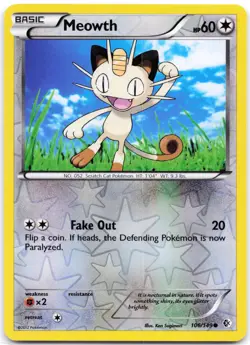 Meowth 106/149 Reverse Holo Boundaries Crossed LP - Image 1