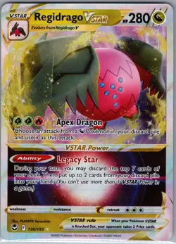Regidrago Vstar 136/195 - Pokemon SWSH12: Silver Tempest - Holo Ultra Rare (NM) - Image 1