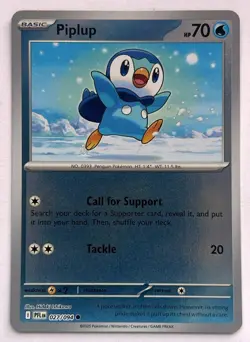 Piplup 027/094 Common Phantasmal Flames Pokemon Reverse Holo Near Mint - Image 1