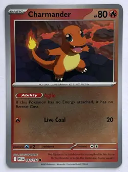 Charmander 011/094 Common Phantasmal Flames Pokemon Reverse Holo Near Mint - Image 1
