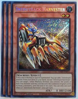 Yugioh x3 Infinitrack Harvester RA05-EN014 Secret Rare 1st Edition - Image 1