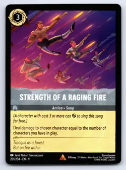 Disney Lorcana Strength of a Raging Fire Rise of the Floodborn Rare #201/204 NM - Image 1