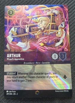 Lorcana - Enchanted - Rise of the Floodborn #207 Arthur - Wizard's Apprentice - Image 1