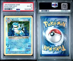 1999 Pokemon TCG Blastoise Holo Rare Card Base Set 2/102 HP Shadowless #2 PSA 6 - Image 3