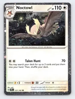 Pokemon SV: Scarlet & Violet Promo Cards Noctowl - 127 (Cosmos Holo) 127/162 NM - Image 1